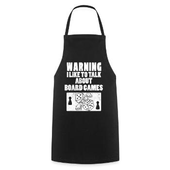 Warning I Like To Talk About Board Games - Kochschürze - Schwarz - Vorne - AI Model Male 185 dark (185cm)