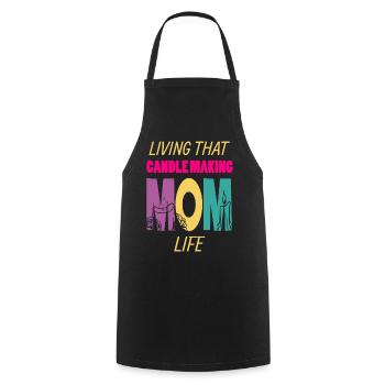 Vivre cette bougie faire maman vie fabricant de bougies - Tablier de cuisine - noir - Devant - AI Model Male 185 dark (185cm)