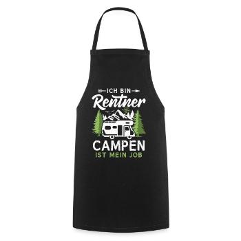 Camping Rentner Campen ist mein Job Wohnmobil - Kochschürze - Schwarz - Vorne - AI Model Male 185 dark (185cm)