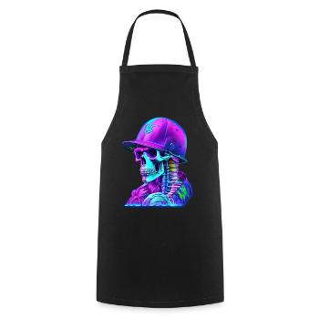 Squelette avec casquette - Tablier de cuisine - noir - Devant - AI Model Male 185 dark (185cm)
