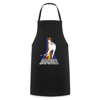 Hockey Field Hockey Player Sports Fan Team Vintage - Cooking Apron - black - Front - AI Model Male 185 dark (185cm)