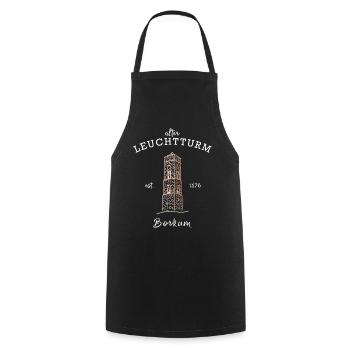 Old lighthouse on Borkum, East Frisia North Sea - Cooking Apron - black - Front - AI Model Male 185 dark (185cm)