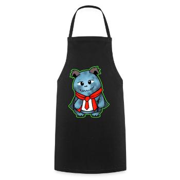 Cute Creepy Monster Zombie Horror Teddy Bear - Cooking Apron - black - Front - AI Model Male 185 dark (185cm)
