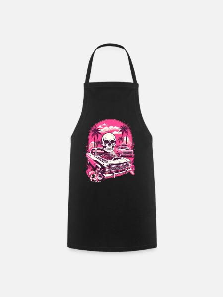 Classic Car und Totenkopf - Kochschürze - Schwarz