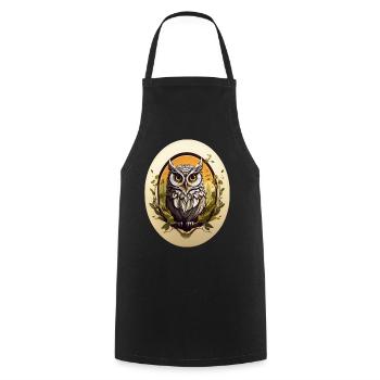 Hibou - Tablier de cuisine - noir - Devant - AI Model Male 185 dark (185cm)