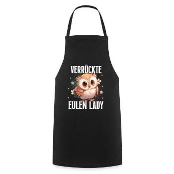 Crazy Owls Lady - Cooking Apron - black - Front - AI Model Male 185 dark (185cm)