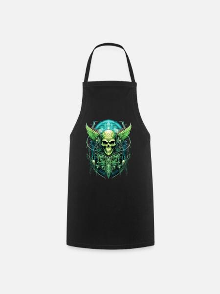 skull skull skeleton darkness gloomy - Cooking Apron - black