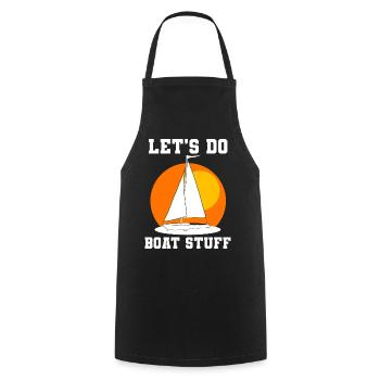 Let's Do Boat Stuff Bootskapitän - Kochschürze - Schwarz - Vorne - AI Model Male 185 dark (185cm)