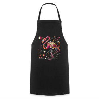 Cool Flamingo - Cadeau pour l’amoureux des animaux - Tablier de cuisine - noir - Devant - AI Model Male 185 dark (185cm)