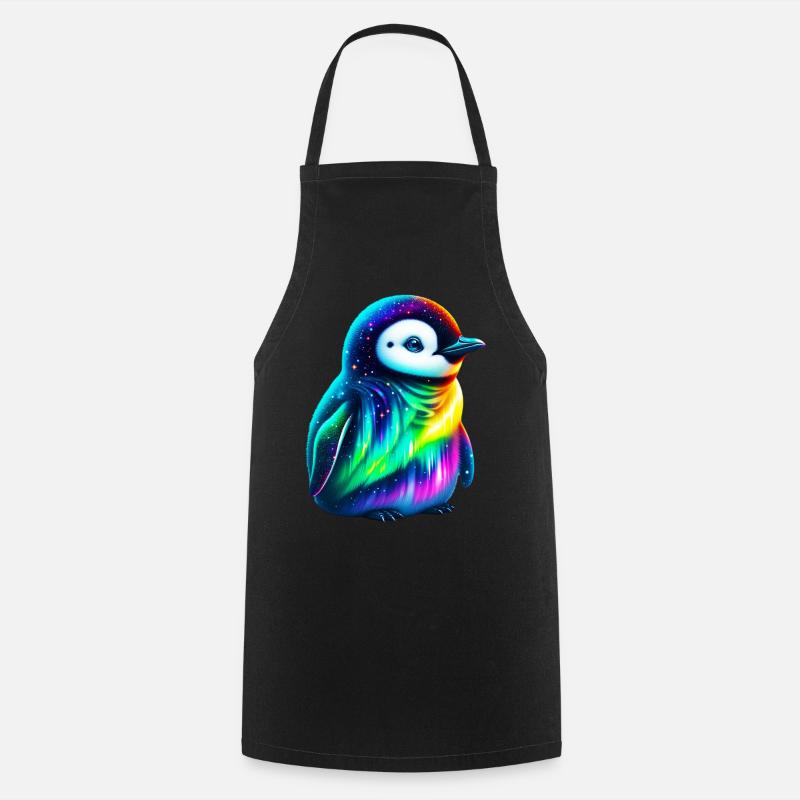 Aurora Borealis Pinguin - Kochschürze - Schwarz