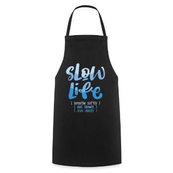 Slow Life 2 - Tablier de cuisine - noir - Devant - AI Model Male 185 dark (185cm)