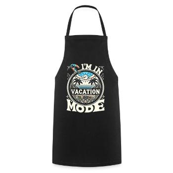 Ich bin im Urlaubsmodus Vacation mode - Kochschürze - Schwarz - Vorne - AI Model Male 185 dark (185cm)