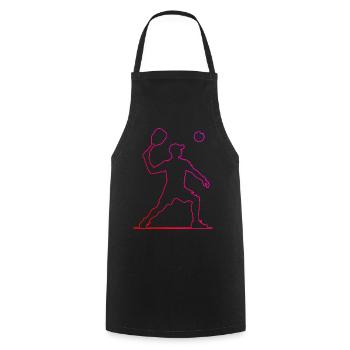 Women's Pickleball Play Racquetball Pickleball - Cooking Apron - black - Front - AI Model Male 185 dark (185cm)