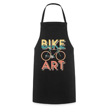 Lebendiges Fahrrad-Kunst-Design - Kochschürze - Schwarz - Vorne - AI Model Male 185 dark (185cm)
