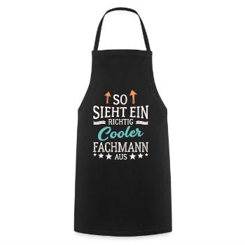 So sieht ein richtig cooler Fachmann aus Experte - Kochschürze - Schwarz - Vorne - AI Model Male 185 dark (185cm)