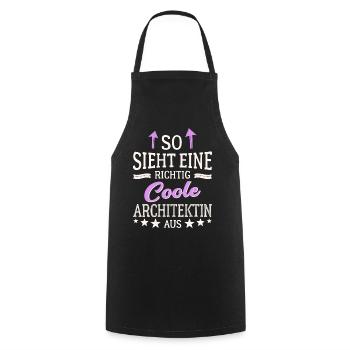 So sieht eine richtig coole Architektin aus - Kochschürze - Schwarz - Vorne - AI Model Male 185 dark (185cm)