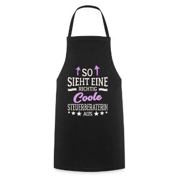 So sieht eine richtig coole Steuerberaterin aus - Kochschürze - Schwarz - Vorne - AI Model Male 185 dark (185cm)