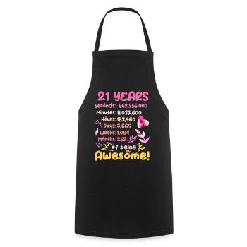 21 Jahre alt! Geburtstagsgeschenk 21. Geburtstag - Kochschürze - Schwarz - Vorne - AI Model Male 185 dark (185cm)