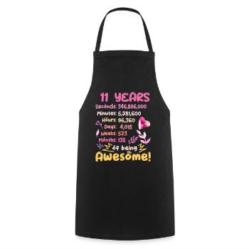 11 years old! Birthday Gift 11th Birthday - Cooking Apron - black - Front - AI Model Male 185 dark (185cm)