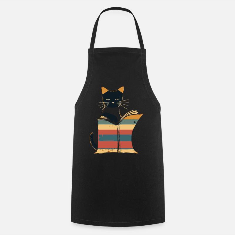 Livre de lecture chat noir - Tablier de cuisine - noir