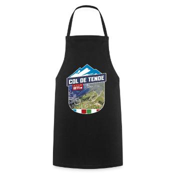 Col de Tende | Colle di Tenda | Sticker - Kochschürze - Schwarz - Vorne - AI Model Male 185 dark (185cm)