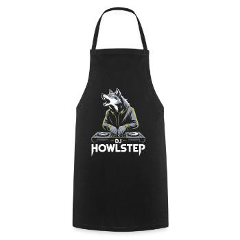 DJ Howlstep Wolf at the mixing desk Rave Vibes - Cooking Apron - black - Front - AI Model Male 185 dark (185cm)