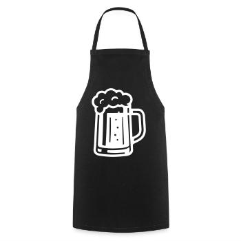 Bier Glas Bierkrug Symbol - Kochschürze - Schwarz - Vorne - AI Model Male 185 dark (185cm)
