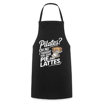 Kuchen und Latte Humor Design - Kochschürze - Schwarz - Vorne - AI Model Male 185 dark (185cm)