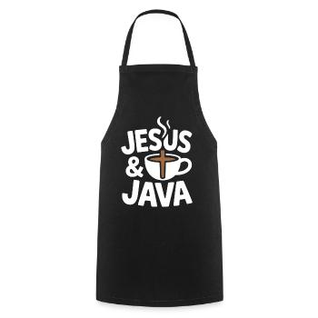 Jesus Und Kaffee Für Kaffeeliebende - Kochschürze - Schwarz - Vorne - AI Model Male 185 dark (185cm)