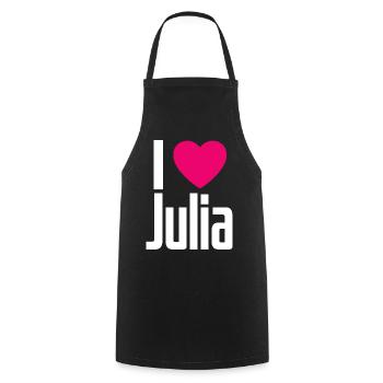 J’aime Julia Coeur rose J’aime Julia - Tablier de cuisine - noir - Devant - AI Model Male 185 dark (185cm)