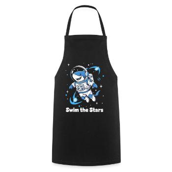Weltraumhai Astronaut - Kochschürze - Schwarz - Vorne - AI Model Male 185 dark (185cm)