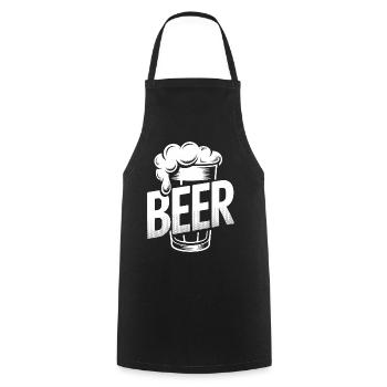 Bier – Cool Beer Logo - Kochschürze - Schwarz - Vorne - AI Model Male 185 dark (185cm)