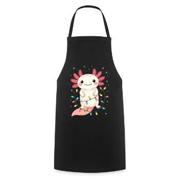 Axolotl Weihnachten Weihnachtspullover lustig süß - Kochschürze - Schwarz - Vorne - AI Model Male 185 dark (185cm)