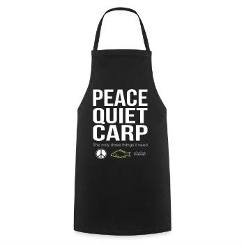 Peace, Tranquility, Carp, Fishing, Fun - Cooking Apron - black - Front - AI Model Male 185 dark (185cm)