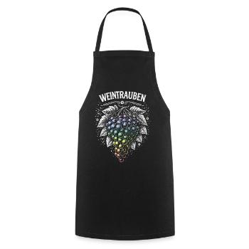Grapes Rainbow Motif - Cooking Apron - black - Front - AI Model Male 185 dark (185cm)
