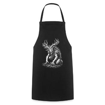 The Demon – the demon of the Slavic forests and night - Cooking Apron - black - Front - AI Model Male 185 dark (185cm)