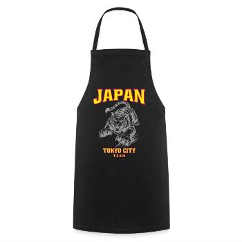 Japan Tokyo City Team - Cooking Apron - black - Front - AI Model Male 185 dark (185cm)