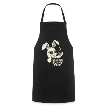 Grumpy Bunny Kaffee - Morgen Hase - Kochschürze - Schwarz - Vorne - AI Model Male 185 dark (185cm)