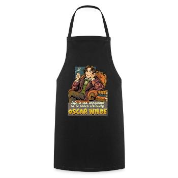 Oscar Wilde Life - Cooking Apron - black - Front - AI Model Male 185 dark (185cm)