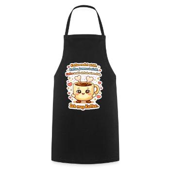Ich Mag Kaffee Redet Nicht Becher - Kochschürze - Schwarz - Vorne - AI Model Male 185 dark (185cm)