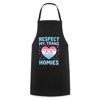 LGBTQ-Pride-Monat – Respektiere meine trans Homies - Kochschürze - Schwarz - Vorne - AI Model Male 185 dark (185cm)