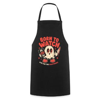 Born To Watch Horror Nightmares - Cooking Apron - black - Front - AI Model Male 185 dark (185cm)