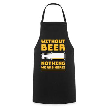 Sans bière, rien ne marche ici ! (BÛT UN DE PIS 3C) - Tablier de cuisine - noir - Devant - AI Model Male 185 dark (185cm)