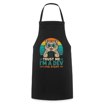 Croyez-moi, je suis développeur – programmeur chat - Tablier de cuisine - noir - Devant - AI Model Male 185 dark (185cm)