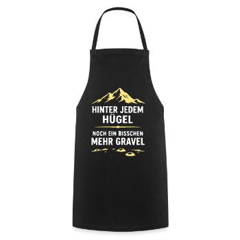 Hinter jedem Hügel Gravel - Kochschürze - Schwarz - Vorne - AI Model Male 185 dark (185cm)