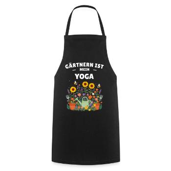 Gärtnern ist mein Yoga – Lustiges Garten Shirt - Kochschürze - Schwarz - Vorne - AI Model Male 185 dark (185cm)