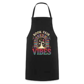 Buchmesse-Vibes - Kochschürze - Schwarz - Vorne - AI Model Male 185 dark (185cm)