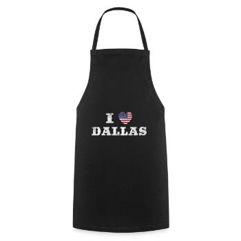 Dallas Heart Design for Proud Dallasans - Cooking Apron - black - Front - AI Model Male 185 dark (185cm)