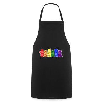 LGBT+ Flagge Nilpferd Design für LGBT+ Menschen - Kochschürze - Schwarz - Vorne - AI Model Male 185 dark (185cm)