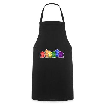 LGBT+ Flaggen-Affe Design für LGBT+ Menschen - Kochschürze - Schwarz - Vorne - AI Model Male 185 dark (185cm)